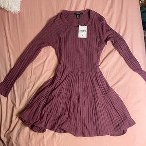 Knit dress berry color